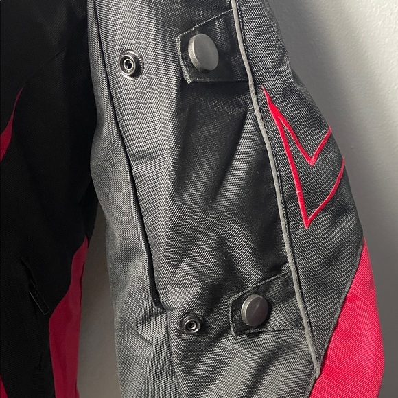 Black and Red  Women’s Cordura Biker Armor Waterproof Jacket - Picture 9 of 12